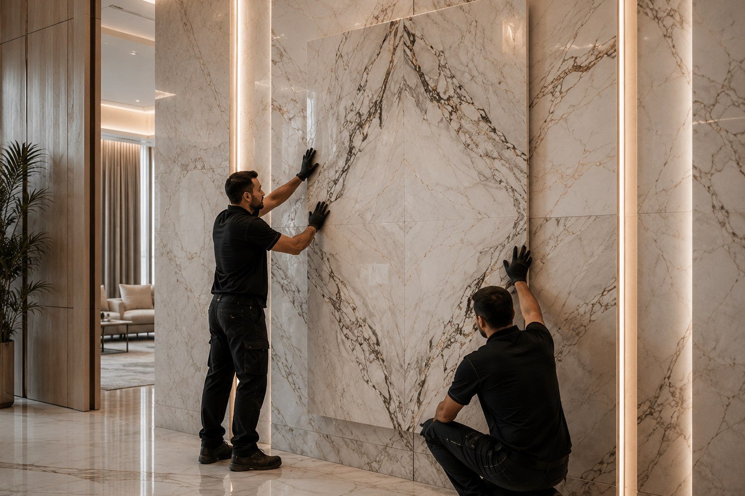 Representative completed premium residential marble interior