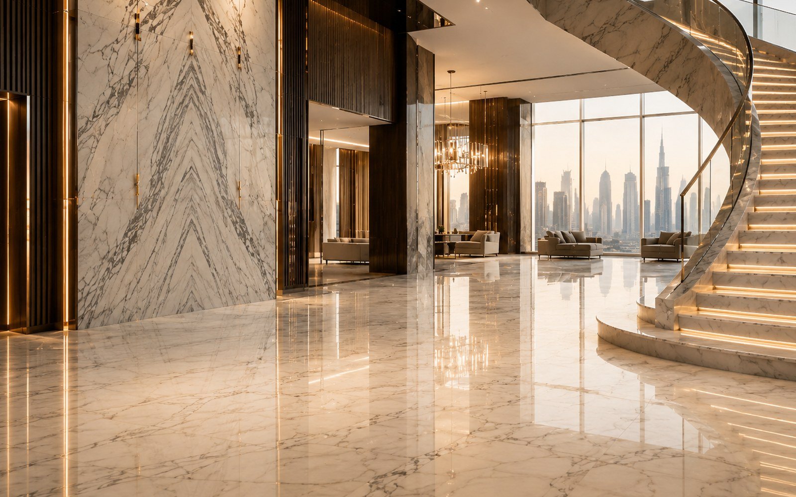 Representative bathroom or wet-area stone detail